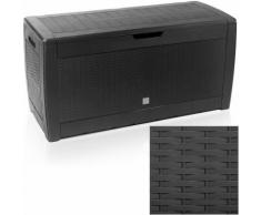Coffre malle de rangement avec roues 119cm x 48cm x 60cm Optique polyrotin anthracite