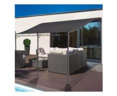 Auvent pergola adossé pour terrasse GM 3 x 4 m avec toile grise