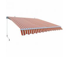 Marquise extérieure orange - auvent 3 x 2,5 m - Alu et tissu hydrofuge