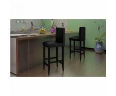 vidaXL Tabouret de bar 4 pcs Cuir artificiel Noir