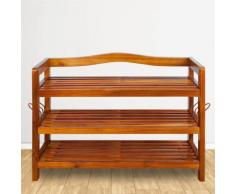 Armoire à chaussures en bois massif d'acacia Grande capacité de rangement