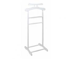 Valet de nuit en bois massif coloris blanc - L47 x P36 x H105 cm