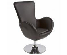Fauteuil à oreilles pivotant 'DOMUS' noir en matière synthétique