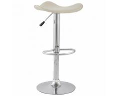 Tabouret de bar / cuisine 'WAVE' en matière synthétique couleur crème