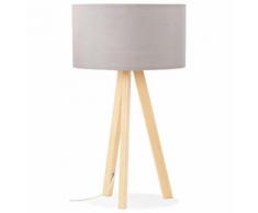 Lampe à poser trepied 'SPRING MINI' avec abat-jour gris style scandinave