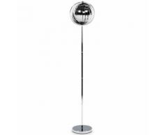 Lampadaire design 'LUNA' chrome avec lamelles flexibles en acier