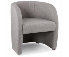 Fauteuil de salon design 1 place 'TOM' en tissu gris