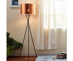 Lampadaire Cara Trépied Lampe De Sol Sur Pied Abat-jour Cuivré VN-L00002-EU