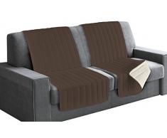 Italian Bed Linen Housse de canapé en Microfibre 190x60x6 cm Marron/crème