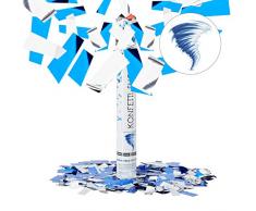 Relaxdays Lanceur de confettis canon cotillons 40 cm décoration portée 6-8 m fête anniversaire, bleu