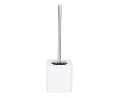 Wenko Hexa Brosse WC, Céramique, Blanc/Blanc, 12 x 12 x 39,5 cm