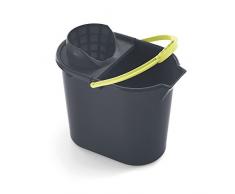 Mery 0312.32 Cube Ovale de 12 litres avec égouttoir, Polypropylène, Gris et Lime, 25 x 34.5 x 31 cm