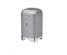 Kitchen Craft - Boîte à thé texturée avec motif géométrique hexagonal - 11 x 11 x 19 cm - blanc glacial