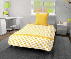 Intemporel Couette Imprimée 140x200 cm Pois, Polyester, Jaune, 140x200 cm