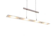 Lampe à suspension, lampe de salle à manger, lampe de salon, 18W, 1600 lumens, hauteur réglable, verre partiellement dépoli, 850x1.200mm