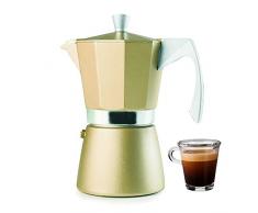 IBILI 623912 Cafetiere Expresso Evva Golden 12, Aluminium, Beige, 12 x 12 x 27 cm