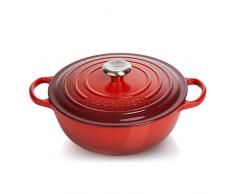 Le Creuset, Marmite Signature en Fonte ÃmaillÃ©e avec Couvercle, Ã 32 cm, Ronde, Compatible avec Toutes Sources de Chaleur (Induction Incluse), CapacitÃ© : 4.1 L, 4.6.275kg, Cerise