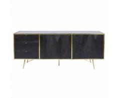 Buffet enfilade 2 portes 3 tiroirs en manguier massif noir Jagger