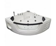Baignoire balneo d'angle 21 jets blanche