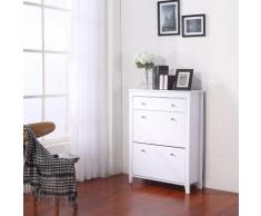 Armoire à chaussures meuble rangement très pratique 80L x 28l x 105H cm panneaux de particules
