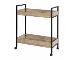 Chariot de service avec 2 plateaux, Desserte de cuisine sur roulettes SoBuy® FKW51-N