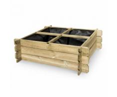 Carré potager 100x100, Lilas - potager en pin autoclave
