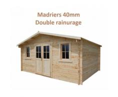 Abri de jardin 16m² PLUS en bois 40mm brut Gardy Shelter