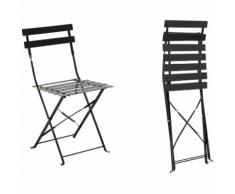 Chaise de jardin métal pliante Camargue Noire