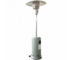 Parasol chauffant OSLO - chauffage d'extérieur gaz 13kW - acier gris clair + housse