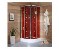 CABINE BOX DE DOUCHE HYDROMASSAGE 80x80 SEMI-CIRCULAIRE COSMO