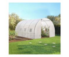 Serre de jardin tunnel 12 m² blanche translucide 3x4 m