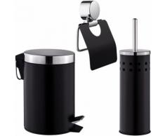 Set de Salle de Bain Toilettes WC Design 3 Pièces : 1 Poubelle, 1 Balayette Brosse, 1 Dérouleur de