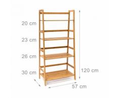 Armoire étagère meuble salle de bain multifocntion en bambou 120 cm