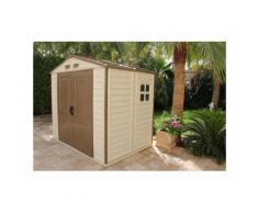 Duramax - Abri de jardin ivoire et marron 4,13 m2 Premium PVC Woodstyle 8x6 - DUWS86PR