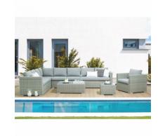 Salon de jardin en résine tressée 8 places Grey Xxl
