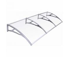 Auvent de porte 275 x 90cm entrée marquise porte marquise d'accueil terrasse toit transparent GVH279