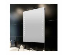 Miroir lumineux de salle de bain à led 50 x 60 cm
