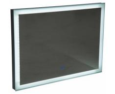 Miroir lumineux LED salle de bain 30 W fonction antibuée interrupteurs tactiles 80L x 5l x 60H cm