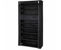 10 couches avec 2 tiroirs Armoire étagère à chaussures 88 x 28 x 175cm noir RXA10H