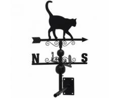 Girouette chat en fer forgé avec arabesques -
