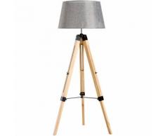 Lampadaire trépied hauteur réglable 65 x 65 x 99-143 cm lampe de sol 40 W bois style nordique