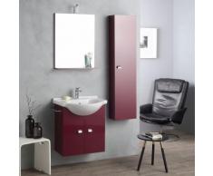 ENSEMBLE MOBILIER SALLE DE BAINS 58CM AVEC COLONNE 31CM BORDEAUX