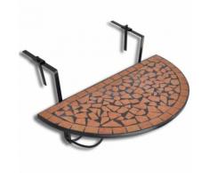 Table de balcon suspendue Demi-circulaire Terre cuite