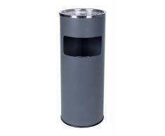 Cendrier extérieur avec poubelle en acier inoxydable 30L litres gris