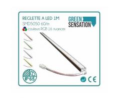 Réglette à LED couleurs 1 m RGB avec télécommande waterproof IP65 + transformateur offert !