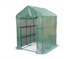 Serre de jardin Basilic 2m² avec 2 étagères en polyéthylène