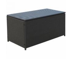 Coffre malle de rangement 118L x 54l x 59H cm résine tressée imitation rotin café foncé 03