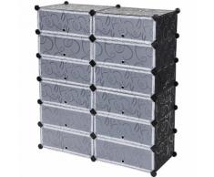 Armoire etagère à porte chaussures 6 couches facile à monter-étagère de rangement pratique spéciale