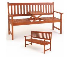 Banc de jardin en bois avec plateau rétractable 3 pers. - Jardin Terrasse Balcon