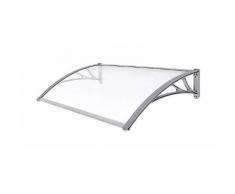 Auvent de porte 125 x 75cm entrée marquise porte marquise d'accueil terrasse toit transparent GVH128